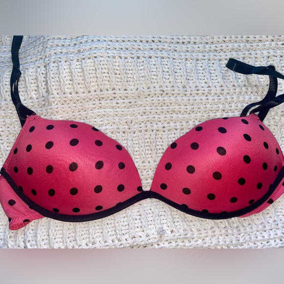 (DONATED)Vintage Pink Polka Dot Bra - Picture 1 of 5